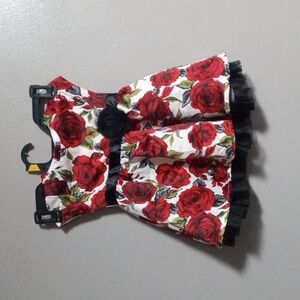 Koala Baby Boutique Girl's Floral Red and Black Dress Size 12 Months